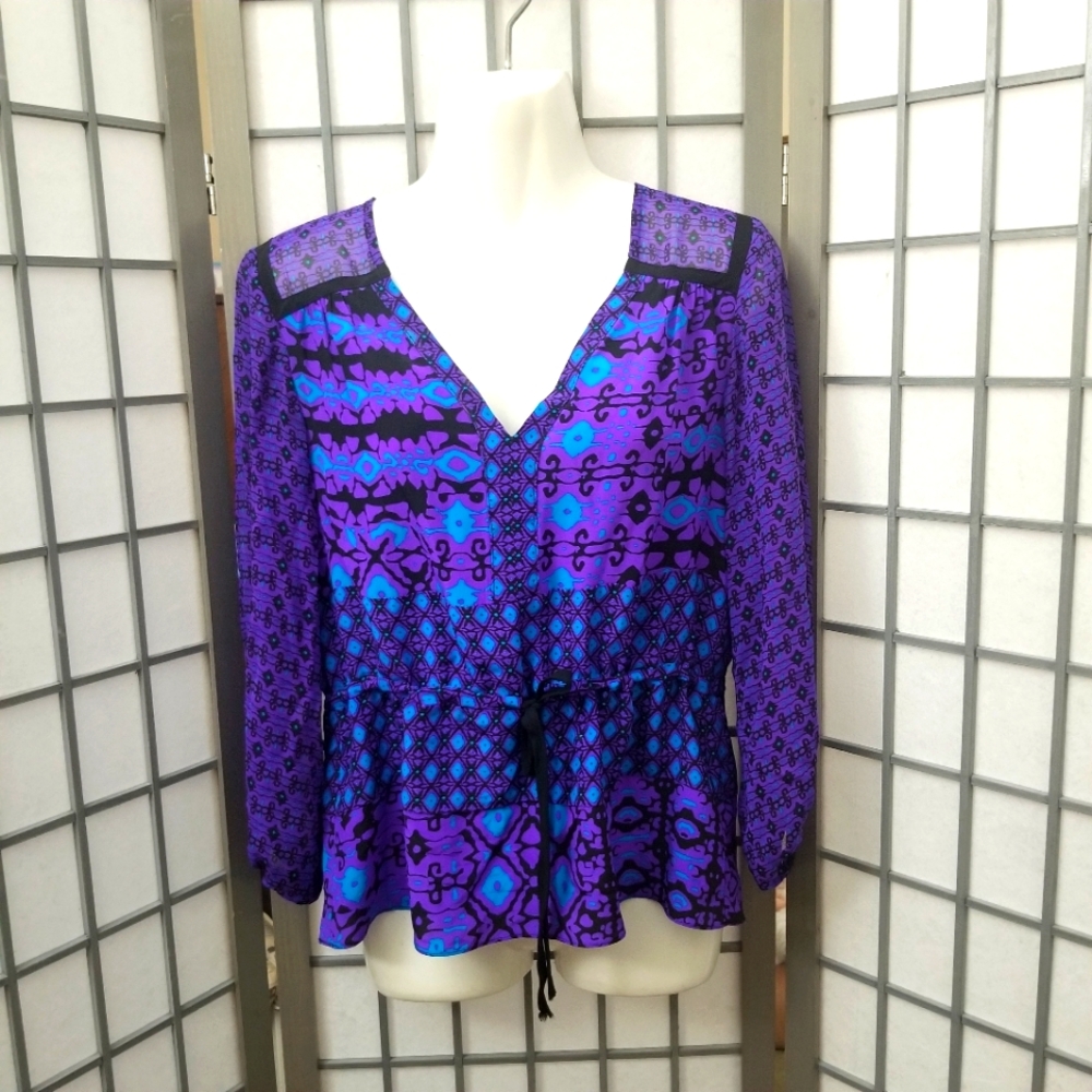 Nanette Lepore 100% Silk Made in USA Purple color in Size 2